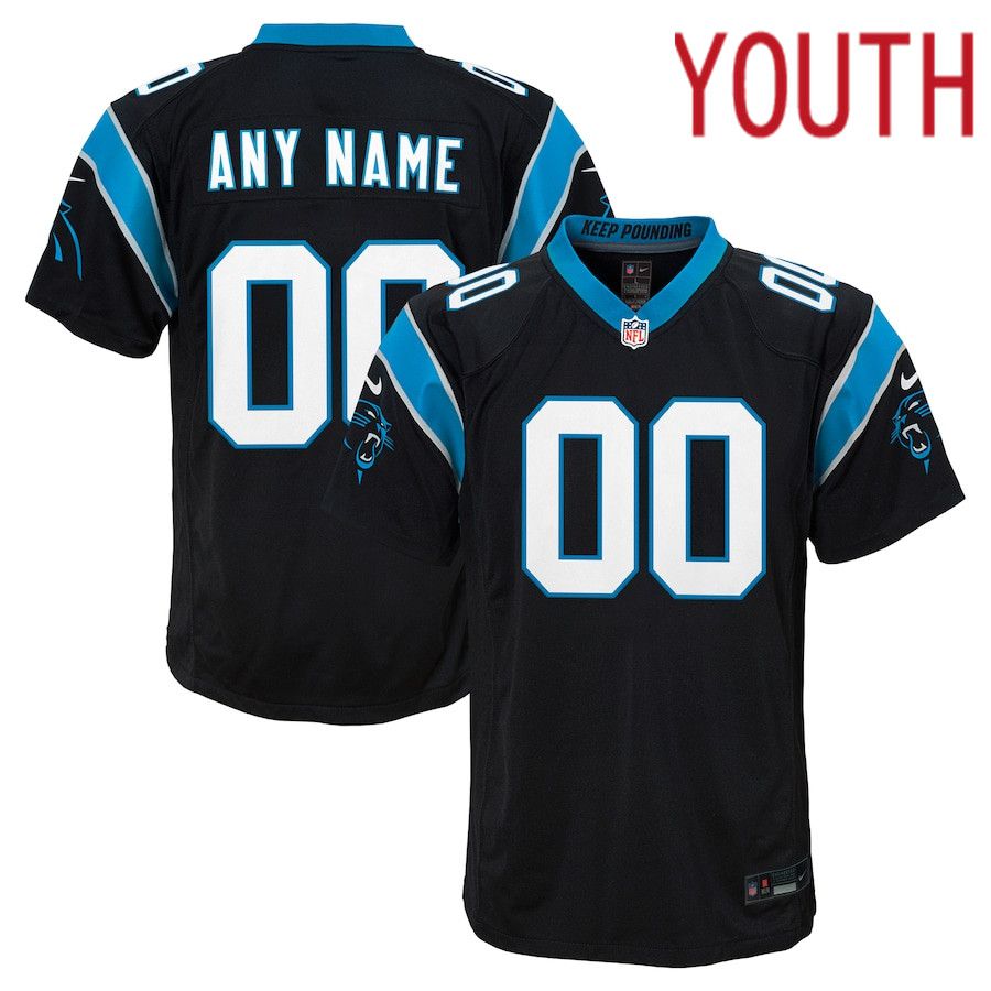 Youth Carolina Panthers Nike Black Custom Game NFL Jersey